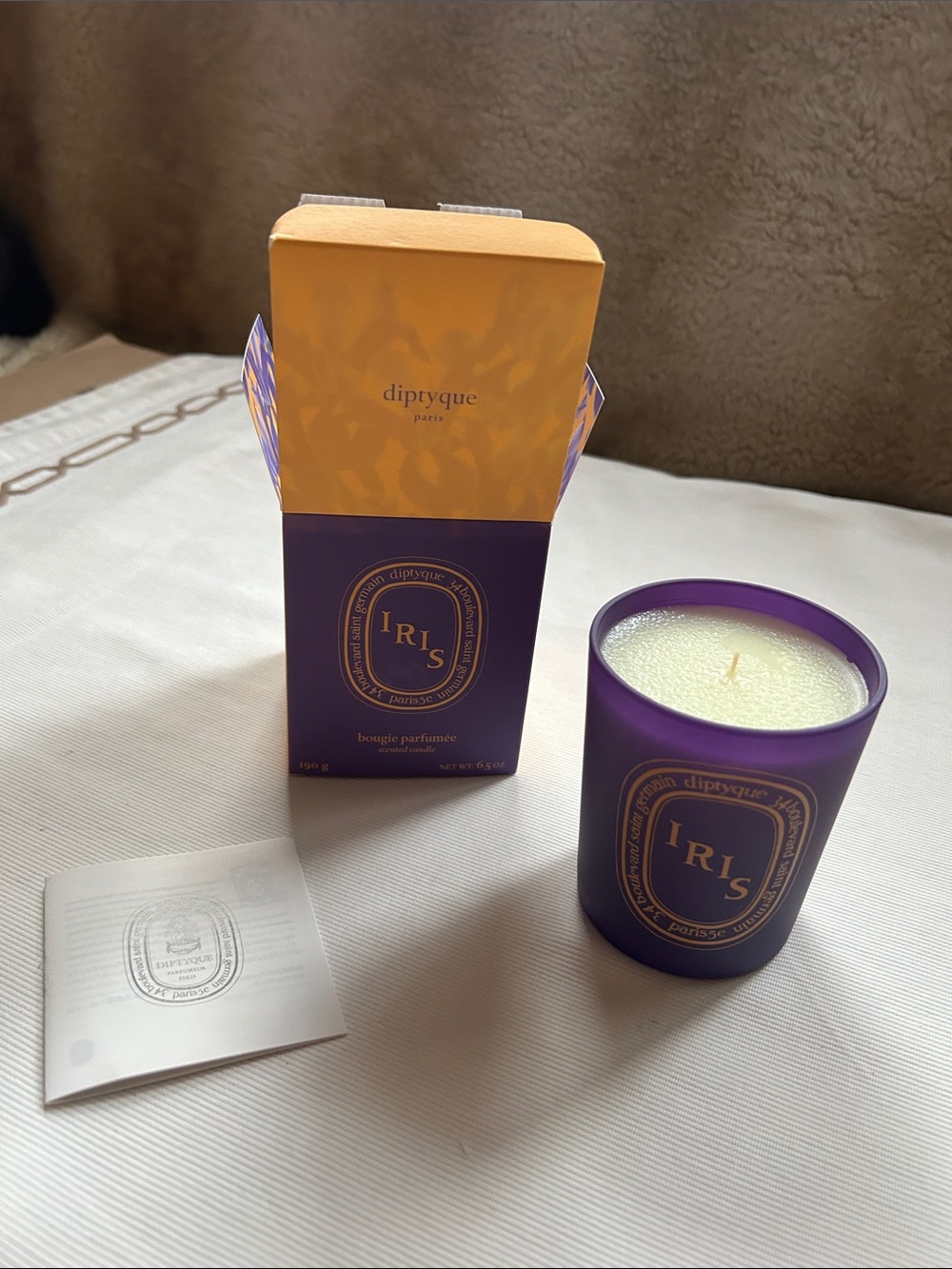 diptyque Purple Iris Scented Candle 6.5 ounces New in Box